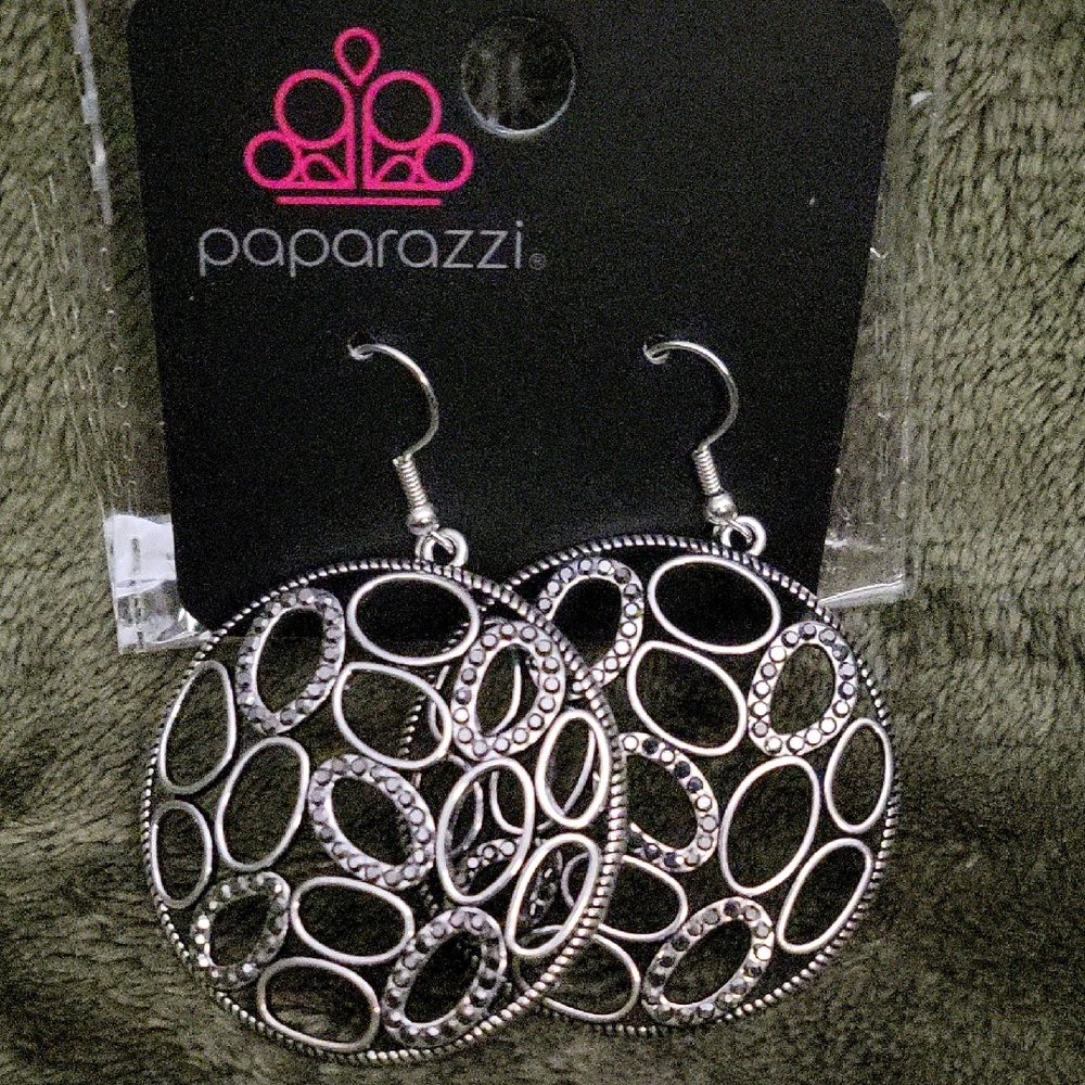 Paparazzi Silver Crystal-Embellished Earrings